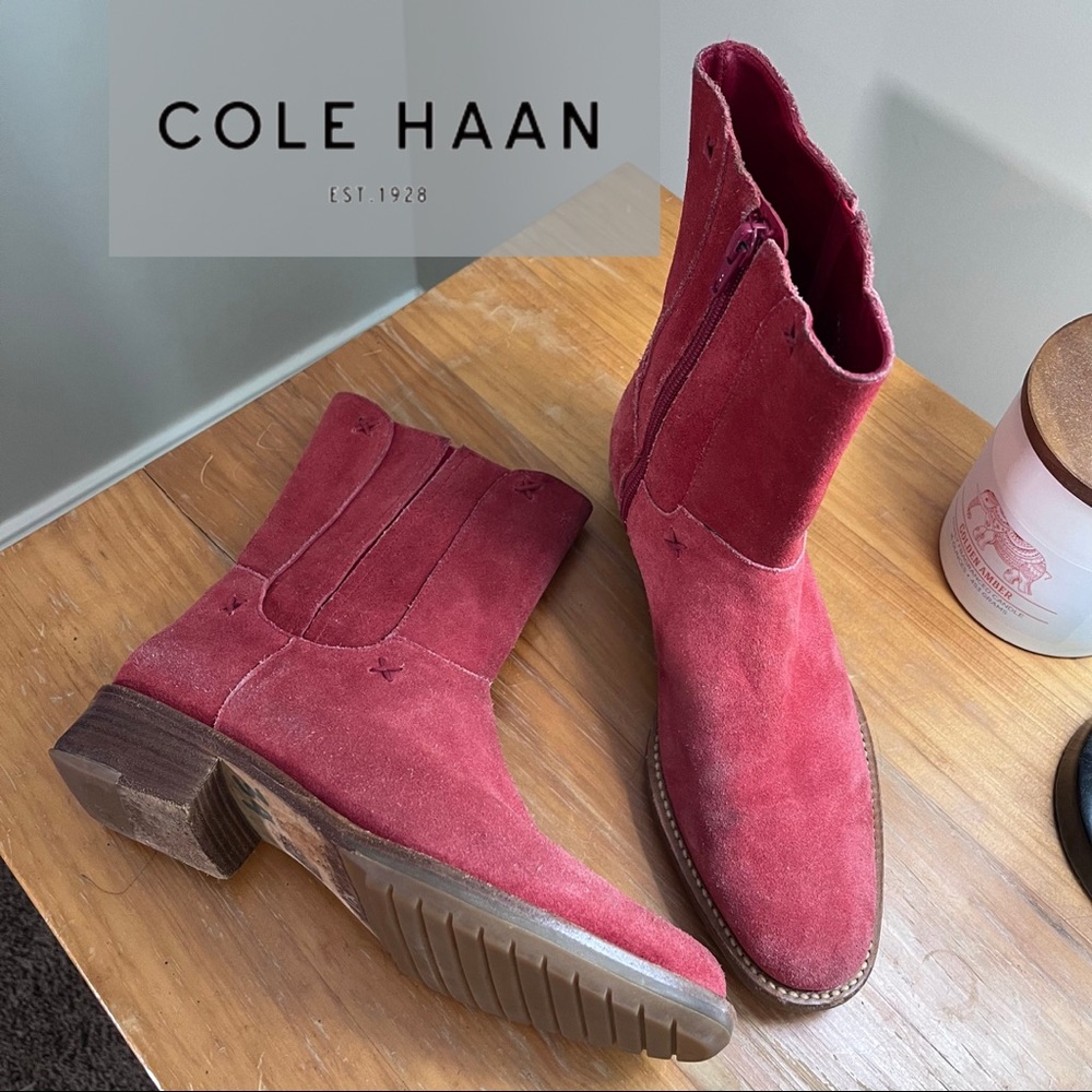 Cole Haan Suede Ranch Boots EUC